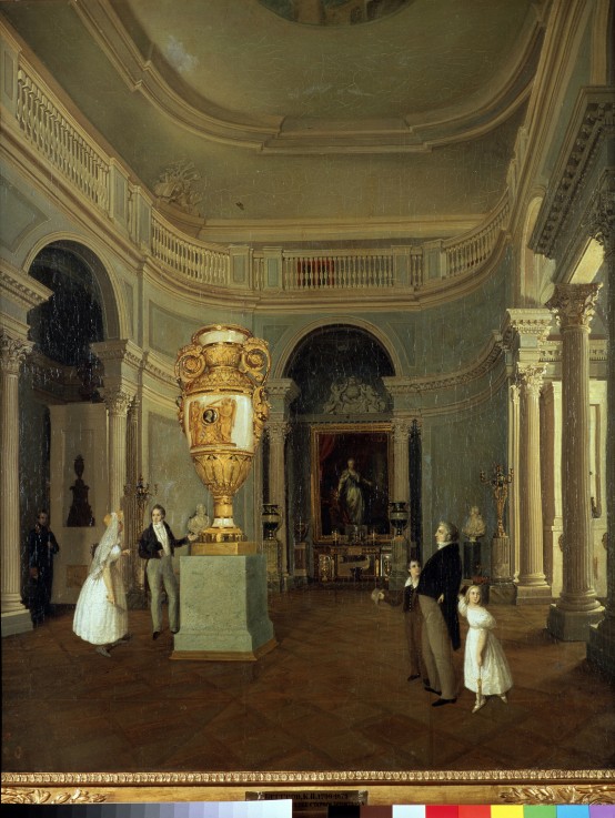 Der Ovalsaal der Alten Eremitage in St. Petersburg von Karl Petrowitsch Beggrow