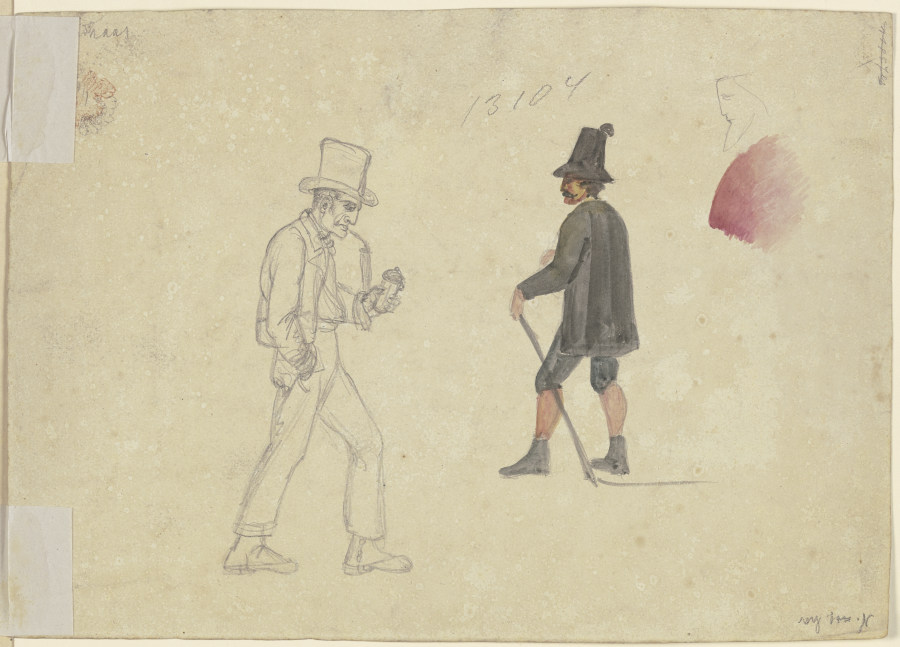 Zwei schreitende männliche Figuren von Carl Friedrich Sandhaas