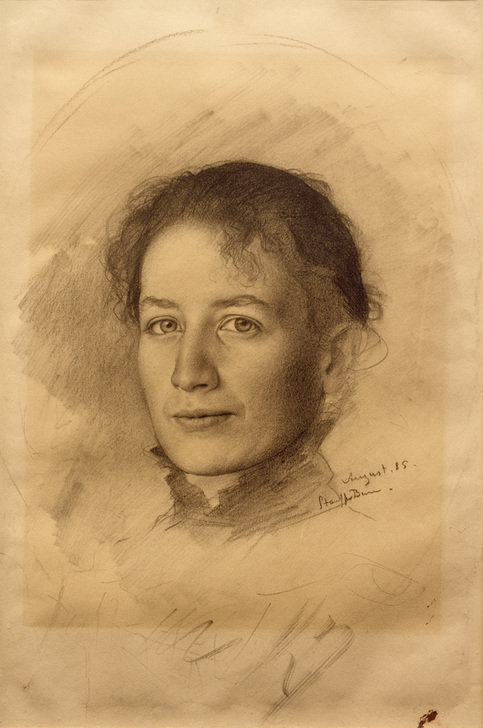 Bildnis der Schwester des Künstlers, Marie Stauffer von Karl Stauffer-Bern