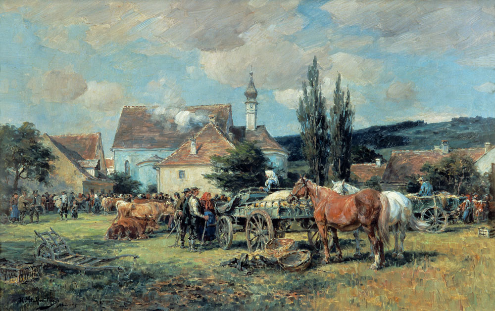 Viehmarkt im Dachauer Land von Karl Stuhlmüller