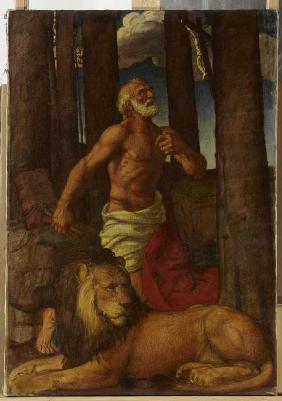 Der büßende heilige Hieronymus mit dem Löwen 1905-08