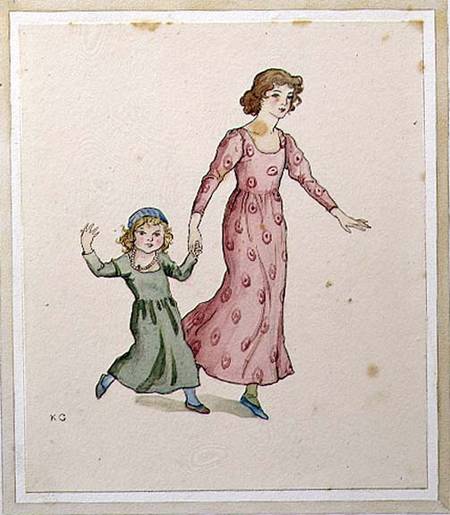 Two Little Girls in Party Dresses von Kate Greenaway