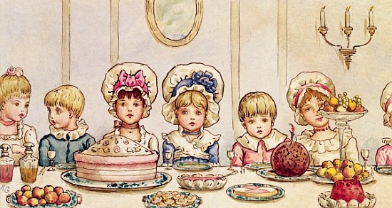 Supper, from ''Christmas in Little Peopleton Manor'' in Illustrated London News, Christmas von Kate Greenaway