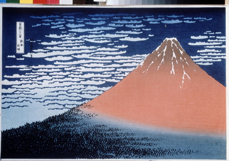 Roter Fuji (aus der Bildserie "36 Ansichten des Berges Fuji") von Katsushika Hokusai