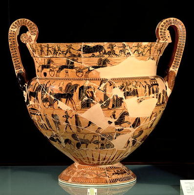 Side B of the Francois Vase, made by Ergotimos (fl.575-560 BC) c.570 BC (pottery) von Kleitias