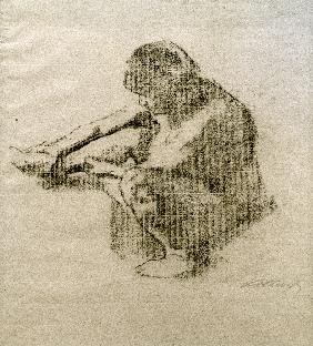 Sitzende Frau im Profil nach links 1912-01-01