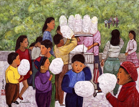 Cotton Candy, 1992 (gouache on silk)  von Komi  Chen