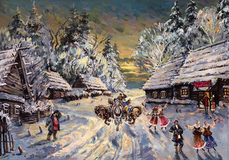 Russischer Winter von Konstantin Alexejewitsch Korowin