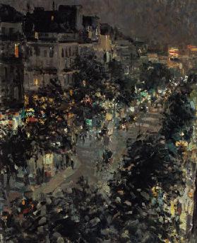 Paris bei Nacht, Boulevard des Italiens 1908