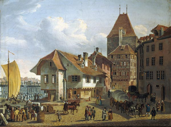 Die Schifflände in Basel von Konstantin Guise