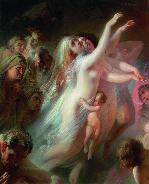 Charon geleitet die Seelen der Verstorbenen über den Styx in die Unterwelt von Konstantin Jegorowitsch Makowski