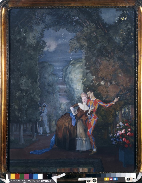 Harlekin mit einer Dame von Konstantin Somow