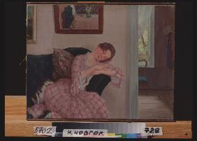 Schlafende Dame in Rosa 1919