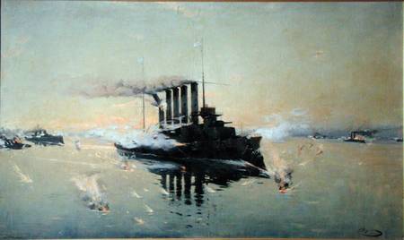 Cruiser 'Askold' fighting on July 28th 1904 in the Yellow Sea von Konstantin Veshchilov