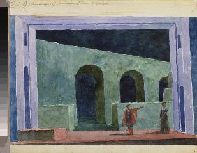 Bühnenbildentwurf zur Oper Boris Godunow von M. Mussorgski 1923