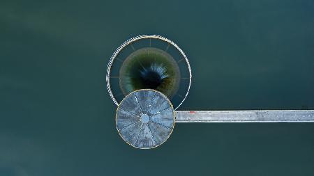 Eine kreisförmige Slipanlage im Ardingly Reservoir