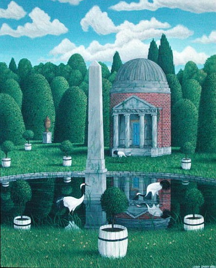 Temple, Chiswick House Gardens, 1989 (acrylic on linen)  von Larry  Smart