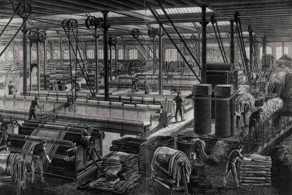 The main workshop of the 'Rime et Renard' factory at Orleans, from 'Les Grandes Usines' by Turgan (e von Laurent Victor Rose