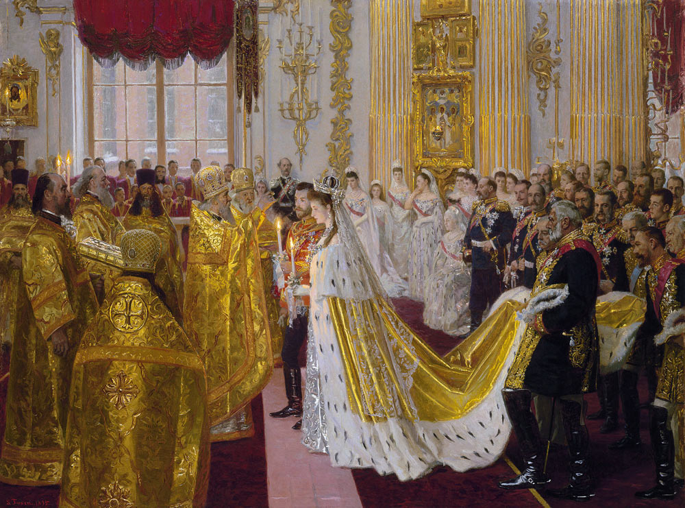 Die Trauung des Zaren Nikolaus II. mit der Prinzessin Alix von Hessen-Darmstadt am 26. November 1894 von Laurits Regner Tuxen