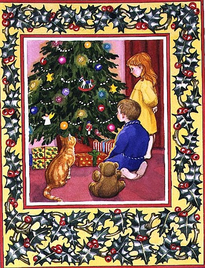 The Holly and the Christmas Tree, 1996 (w/c)  von Lavinia  Hamer