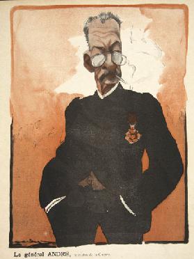 General Andre, Kriegsminister, Illustration aus Lassiette au Beurre: Nos Generaux 1902