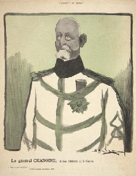General Chanoine, ehemaliger Kriegsminister, Illustration aus Lassiette au Beurre: Nos Generaux 1902
