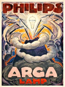 Poster advertising Philips Arga Lamp 1918
