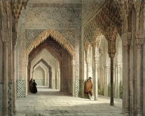 The Court Room of the Alhambra, Granada, 1853 (litho) von Leon Auguste Asselineau