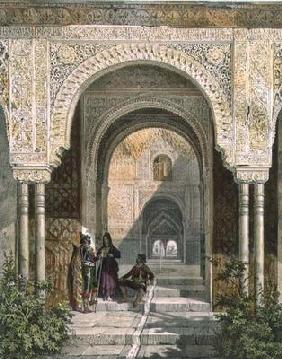 The Room of the Two Sisters in the Alhambra, Granada, 1853 (litho) 13th