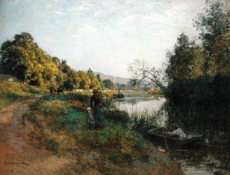 The Banks of the Marne, Return of the Fisherman von Leon Augustin Lhermite