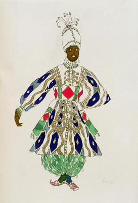Costume for a 'negro', from Aladdin, 1916 (colour litho) von Leon Nikolajewitsch Bakst