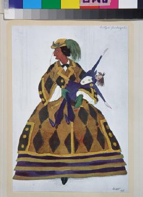 Die Engländerin. Kostümentwurf zum Ballett "Der Zauberladen" von G. Rossini 1919
