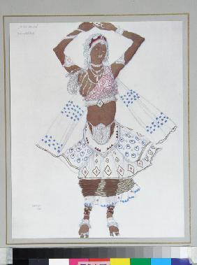 Kostümentwurf zum Ballett "Der blaue Gott" von R. Hahn 1912