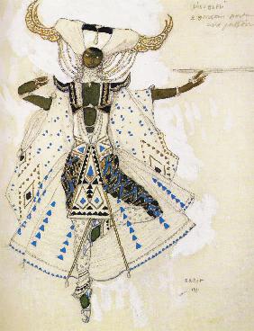 Kostümentwurf zum Ballett "Der blaue Gott" von R. Hahn 1912