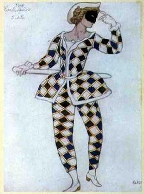 Costume design for Harlequin, from Sleeping Beauty, 1921 (colour litho) 1816