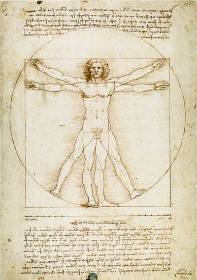 Vitruvmann (Proportionszeichnung) von Leonardo da Vinci