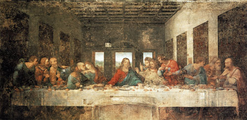 Das Abendmahl (vor der Restauration) von Leonardo da Vinci