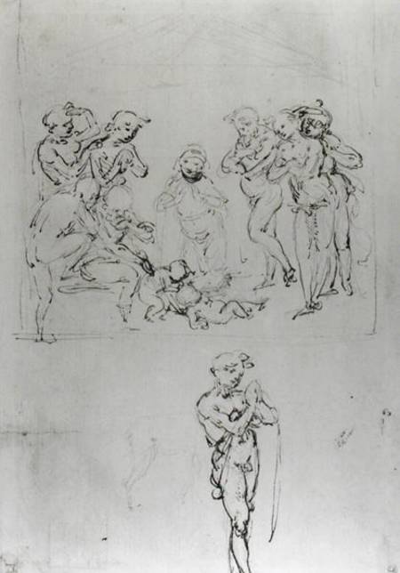 Study for the Adoration of the Shepherds (pen & ink and metal point on paper) von Leonardo da Vinci