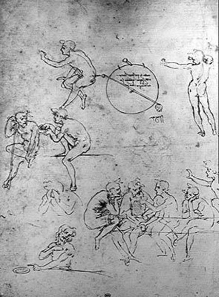 Study of figures for 'The Adoration of the Magi' von Leonardo da Vinci