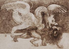 Fight between a Dragon and a Lion 16. Jh.