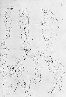 Figural Studies for the Adoration of the Magi c. 1481