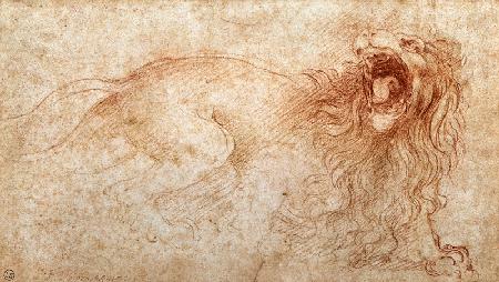 Skizze eines brüllenden Löwen