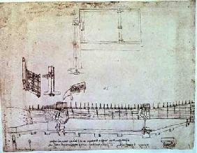 Facsimile of Codex Atlanticus 341vb Design for Fortifications (original copy in the Biblioteca Ambro 1503/4-07