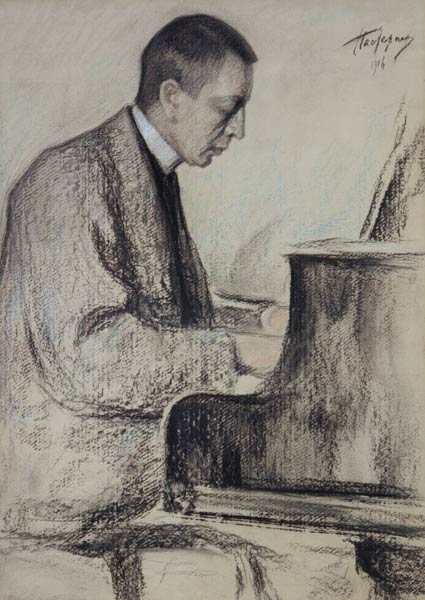 Bildnis des Komponisten S.Rachmaninow. von Leonid Ossipowitsch Pasternak