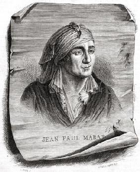 Portrait of Jean Paul Marat (1743-93) engraved by Jean Baptiste Amedee Guillaume (1822-93) (engravin 19th