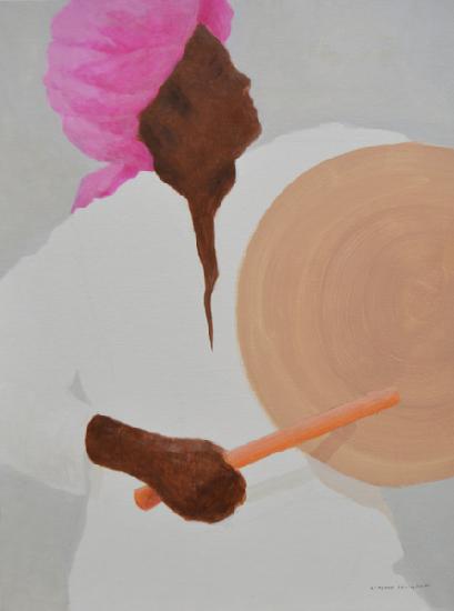 Drummer, pink turban 2019