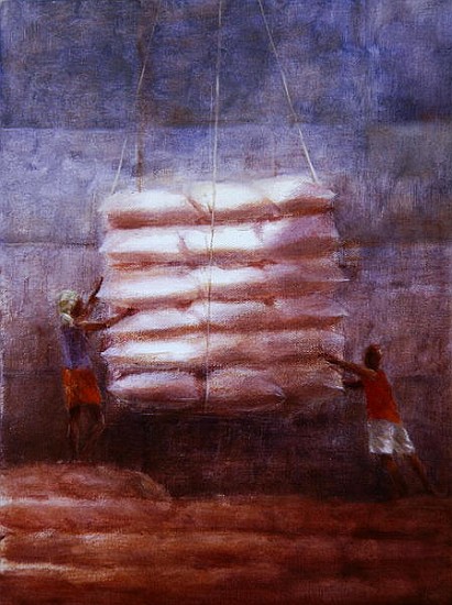 Loading Cargo (oil on canvas)  von Lincoln  Seligman