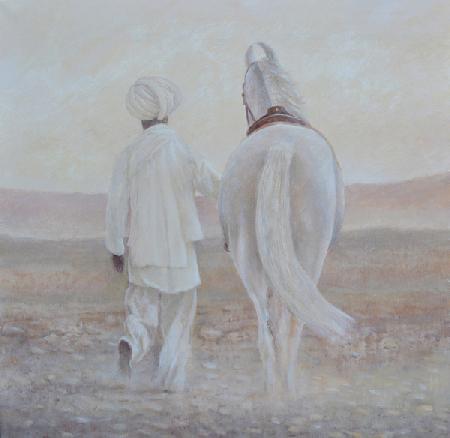 Rabari and white horse 2019