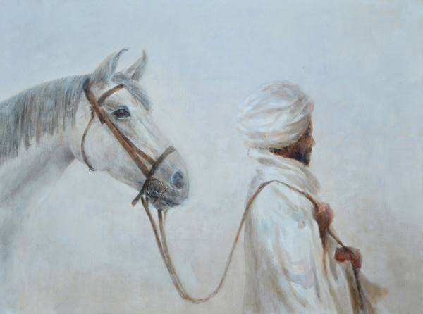 Rabari leading grey horse von Lincoln  Seligman