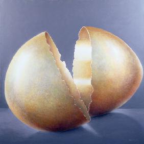 Cracked Bronze Age Egg (oil on canvas) 